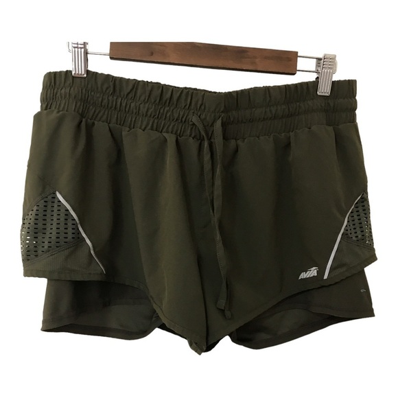 Avia Olive Green Athletic Shorts - Picture 1 of 9